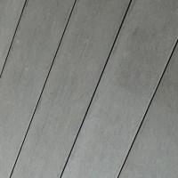 Outsunny Patio Wicker End Table with Plastic Wood Table Top and X-Shape Support for Backyard, Garden, Balcony, Grey(m-10)