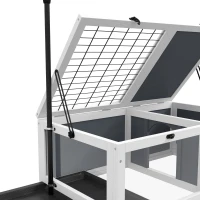 PawHut Tortoise House Wooden Tortoise Enclosure Indoor Outdoor with Adjustable Lamp Holder, Openable Lids, Pull-out Trays(m-10)