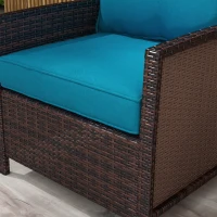 Outsunny 4-Piece Seat Cushion Pillows Replacement, Patio Chair Cushions Set with Back for Indoor Outdoor, Turquoise(m-10)