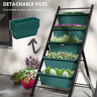 Outsunny 5-Tier Vertical Raised Garden Planter with 5 Container Boxes, Outdoor Plant Stand for Vegetable Flowers, Green(m-6)