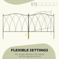 Outsunny 5PCs Outdoor Garden Fence Panels, Metal Wire Landscape Flower Bed Border Edging Animal Barrier, 24" x 10', Black(m-5)