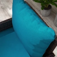 Outsunny 4-Piece Seat Cushion Pillows Replacement, Patio Chair Cushions Set with Back for Indoor Outdoor, Turquoise(m-9)