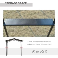 Outsunny 8' x 5' Hardtop Grill Gazebo Aluminium BBQ Canopy Gazebo Outdoor Canopy with Side Shelves(m-5)