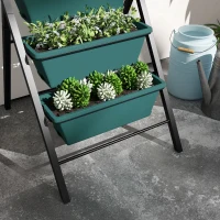 Outsunny 5-Tier Vertical Raised Garden Planter with 5 Container Boxes, Outdoor Plant Stand for Vegetable Flowers, Green(m-10)