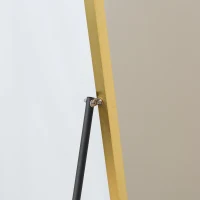 HOMCOM 63"x20" Full Length Mirror, Floor Standing, Wall-Mounted or Leaning Against Wall Tall Mirror w/Support Frame, Rectangular Full Body Mirror for Bedroom, Living Room, Gold(m-10)