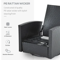 Outsunny Outdoor Rattan Wicker Lounge Chair with Footrest & Soft Cushion for Patio, Garden, Backyard, Cream White(m-4)