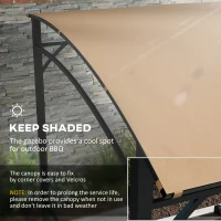 Outsunny 7' x 5' Garden Grill Canopy, BBQ Grill Gazebo Tent with Steel Frame and Hooks, Outdoor Sun Shade, Dark Brown(m-4)