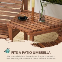 Outsunny 3Pcs Outdoor Bench Set for Backyard, Balcony, Tan Brown(m-5)