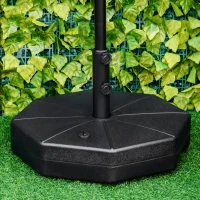 Outsunny Patio Umbrella Base Parasol Holder Outdoor Market Umbrella Stand Weights, Water/Sand Filled for Garden, Poolside, Black(m-1)