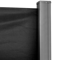 Outsunny 118" x 71" Outdoor Folding Privacy Screen Retractable Side Awning Patio with Resistance to UV Rays and Wind Black(m-9)