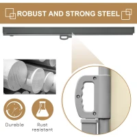 Outsunny 118" x 71" Outdoor Folding Privacy Screen Retractable Side Awning Patio with Resistance to UV Rays and Wind Cream White(m-5)