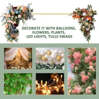 Outsunny 6.6 x 6.6FT Gold Backdrop Stand, Square Metal Wedding Arch for Birthday Party, Bridal Shower, Graduation, Ceremony(m-4)