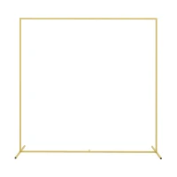 Outsunny 6.6 x 6.6FT Gold Backdrop Stand, Square Metal Wedding Arch for Birthday Party, Bridal Shower, Graduation, Ceremony(m-2)