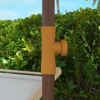 Outsunny 6.2' Portable Beach Umbrella with UV 40+ Protection, Vented Canopy & Carry Bag - Stylish Blue Stripe Design for Outdoor Shade(m-8)