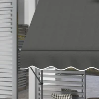 Outsunny 5' x 4' Manual Retractable Awning, Non-Screw Patio Awning, UV Resistant, for Window or Door, Dark Gray(m-8)