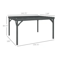 Outsunny 10' x 12' Outdoor Wooden Pergola, Grape Vine Gazebo with Concrete Anchors for Garden, Patio, Backyard, Deck, Gray(m-3)