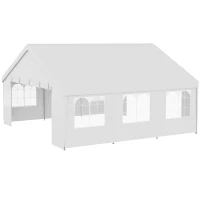 Outsunny Heavy Duty Party Tent, 19.5' x 19' Large Sun Shade Canopy Tent for Parties, Events, BBQ Grill, White(m-2)