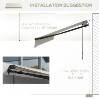 Outsunny 8' x 6.5' Retractable Awning, 280gsm UV Resistant Sunshade Shelter for Deck, Balcony, Yard, Beige and White(m-7)