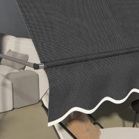 Outsunny 10' x 4' Manual Retractable Awning, Non-Screw Patio Awning, UV Resistant, for Window or Door, Black(m-8)