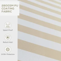Outsunny 8' x 6.5' Retractable Awning, 280gsm UV Resistant Sunshade Shelter for Deck, Balcony, Yard, Beige and White(m-6)