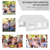 Outsunny Heavy Duty Party Tent, 19.5' x 19' Large Sun Shade Canopy Tent for Parties, Events, BBQ Grill, White(m-4)