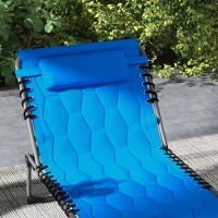 Outsunny Folding Chaise Lounge Set with Reclining Back, 25.6" x 74" x 14.2", Blue(m-8)