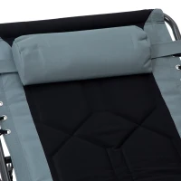 Outsunny Folding Chaise Lounge w/ 5-level Reclining Back, Outdoor Tanning Chair Lounge Chair w/ Padded Seat, Side Pocket, Headrest, Carry Strap, for Beach, Yard, Patio, Black(m-10)