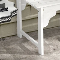 Outsunny Slatted Wooden Garden Bench, Curved Seat Front Porch Bench, White(m-9)