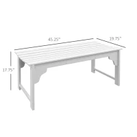 Outsunny Slatted Wooden Garden Bench, Curved Seat Front Porch Bench, White(m-3)