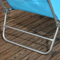 Outsunny Set of 2 Folding Chaise Lounge Chairs, Outdoor Poolside Sun Tanning Chairs w/ Pillow, Reclining Backrest, Blue(m-7)