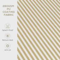 Outsunny 12' x 10' Retractable Awning, 280gsm UV Resistant Sunshade Shelter for Deck, Balcony, Yard, Beige and White(m-6)