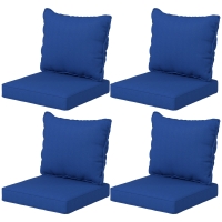 Outsunny 8-Piece Navy Blue Patio Chair Cushion Set, Indoor/Outdoor