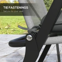 Outsunny 6-Piece Seat Cushion Replacement, Outdoor Patio Chair Cushions Set with Ties, Button Tufted, Charcoal Grey(m-5)