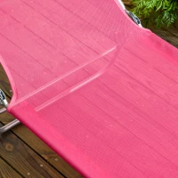 Outsunny Set of 2 Folding Chaise Lounge Chairs, Outdoor Poolside Sun Tanning Chairs w/ Pillow, Reclining Backrest, Pink(m-7)