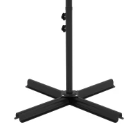 Outsunny 10ft Outdoor Cantilever Umbrella Banana Umbrella with Solar Lights and Adjustable Angle for Patio Backyard Khaki(m-10)