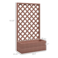 Outsunny Trellis Planter Box for Climbing Plants, Raised Garden Bed w/ Trellis Lattice for Outdoor Garden, Backyard, Brown(m-3)