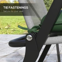 Outsunny 6-Piece Seat Cushion Replacement, Outdoor Patio Chair Cushions Set with Ties, Button Tufted, Dark Green(m-5)