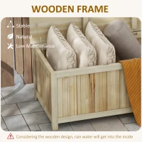 Outsunny 45.5 Gallon Wooden Outdoor Storage Box, Weather-Resistant Deck Box for Balcony, Porch, Poolside Storage Solutions(m-5)