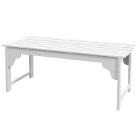 Outsunny Slatted Wooden Garden Bench, Curved Seat Front Porch Bench, White(m-1)