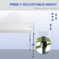 Outsunny 10x10FT Pop Up Canopy with 1-Button Push, Wheeled Bag, Stakes, Ropes, Sandbags, Height Adjustable Instant Sun Shelter(m-5)