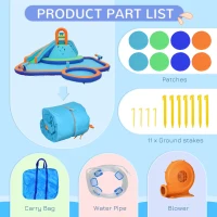 Outsunny 4 in 1 Kids Bounce House w/ Slide, Pool, Climbing Wall, Water Cannon, Blower, Carrying Bag for 3-8 Years(m-8)