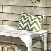 Outsunny Slatted Wooden Garden Bench, Curved Seat Front Porch Bench, White(m-8)