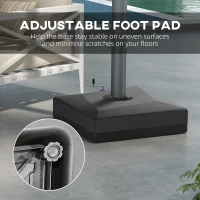 Outsunny Cantilever Umbrella Base with Liftable Wheel, Heavy Duty Fillable Umbrella Stand with Adjustable Foot Pads(m-7)
