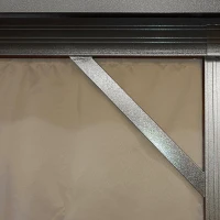 Outsunny 10' x 10' Hardtop Gazebo Canopy, Permanent Pavilion with Hook, Curtains, Aluminum Frame for Patio, Garden, Brown(m-9)