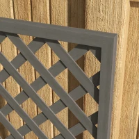 Outsunny Trellis Planter Box for Climbing Plants, Raised Garden Bed w/ Trellis Lattice for Outdoor Garden, Deck, Backyard, Gray(m-8)