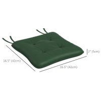 Outsunny 6-Piece Seat Cushion Replacement, Outdoor Patio Chair Cushions Set with Ties, Button Tufted, Dark Green(m-3)
