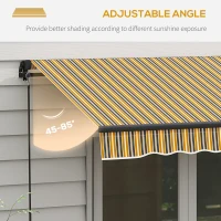 Outsunny 10' x 8' Retractable Awning, 280 GSM UV Resistant Sunshade Shelter for Deck, Balcony, Yard, Amber and Dark Grey(m-5)