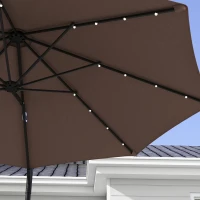 Outsunny 9.5'x8.5' Cantilever Umbrella with Solar Powered LED Lights, Rectangle Hanging Offset Umbrella with 360°Rotation(m-9)