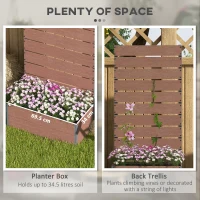 Outsunny Trellis Planter for Climbing Plants, Raised Garden Bed with Trellis, Planter Box for Outdoor, 28.25" x 15" x 59", Brown(m-4)
