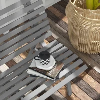 Outsunny Outdoor Bench Patio Bench, Aluminum Lightweight Park Bench with Slatted Seat for Lawn, Park, Deck, Gray(m-8)